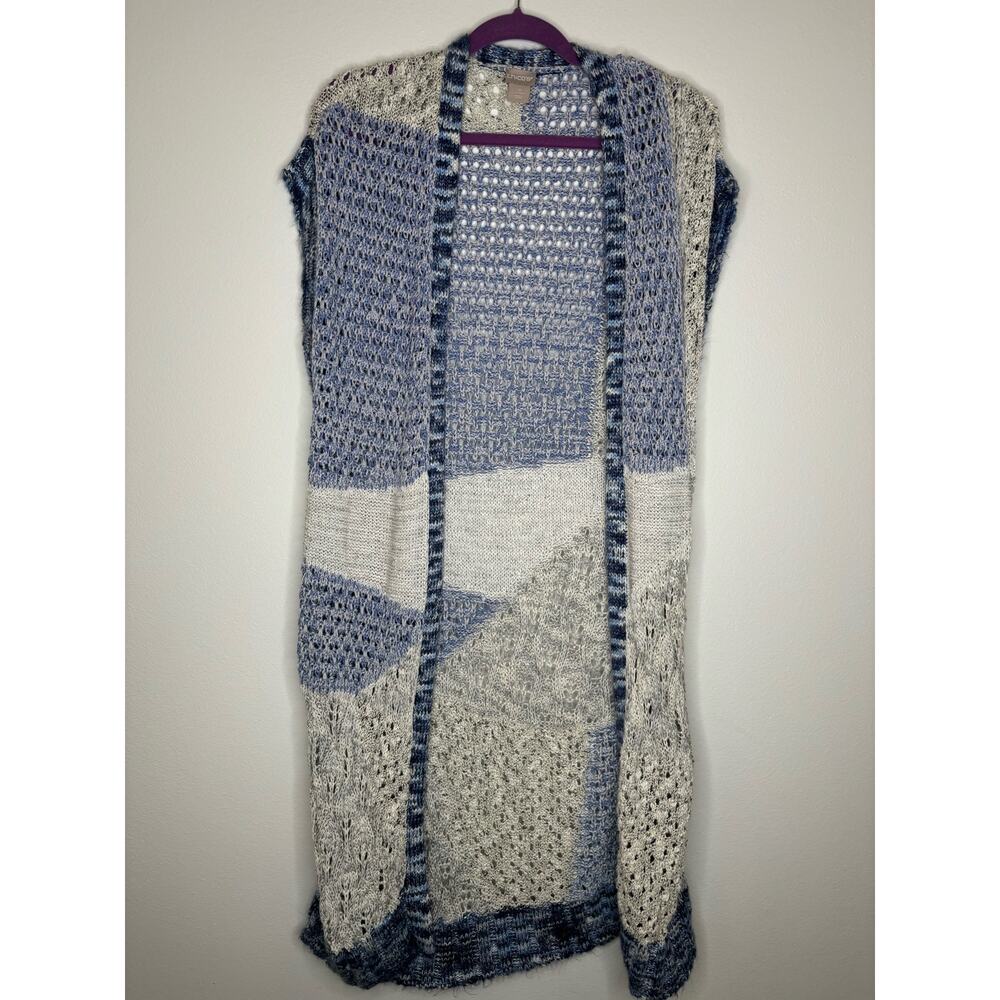 Chico's Patchwork Long Sweater Vest - image 1